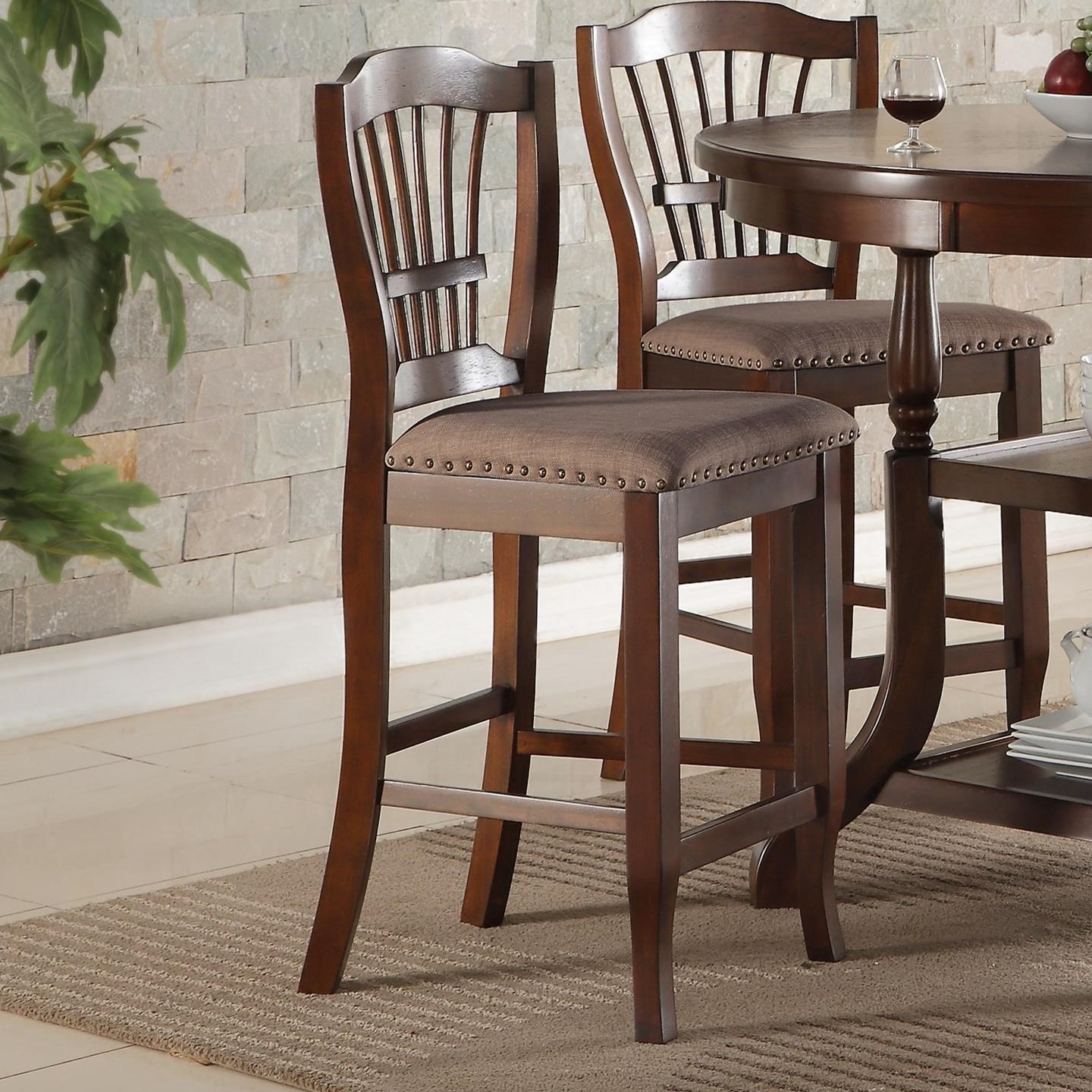 New Classic Bixby Dining Counter Chair with Wheat Back and Upholstered